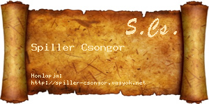 Spiller Csongor névjegykártya